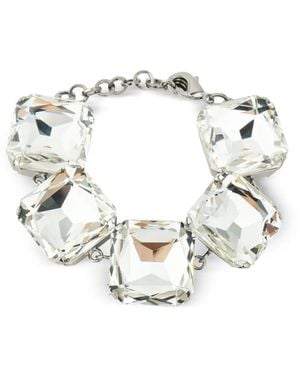 Moschino Crystal-Embellished Bracelet - White