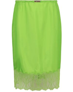 Gucci Lace Elasticated-Waist Midi Skirt - Green