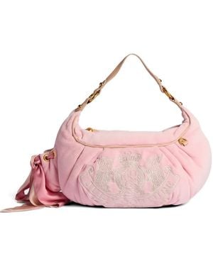 Juicy Couture Crest Velour Shoulder Bag - Pink