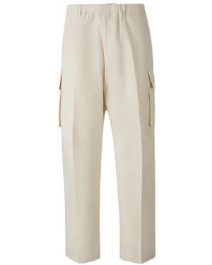 Lardini Elasticated Cargo Trousers - Natural
