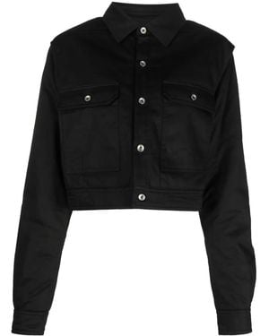 Rick Owens Cut-Out Cropped Jacket - Black