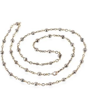 Sylva & Cie Hematite Beaded Necklace - White