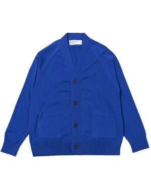 Universal Works Patch-Pocket Cardigan - Blue