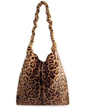 Saint Laurent Medium Amalia Leopard-Print Tote Bag - Brown