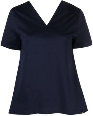 Herno Short-Sleeve V-Neck T-Shirt - Blue