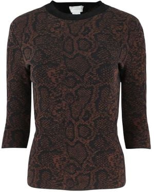 Stella McCartney Snake-Print Quarter-Sleeve T-Shirt - Black
