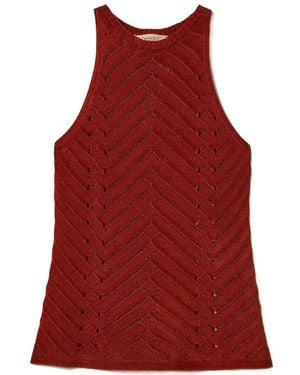 Twinset Chevron Knit Top - Red