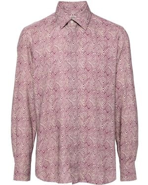 Corneliani Geometric-Print Shirt - Pink