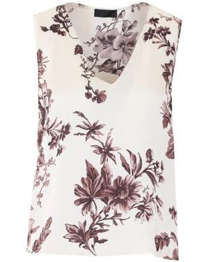 Liu Jo V-Neck Floral-Print Top - White