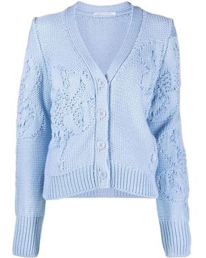 Cecilie Bahnsen Irma V-Neck Cardigan - Blue