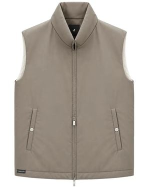 Tombolini Logo-Plaque Zip-Up Gilet - Gray