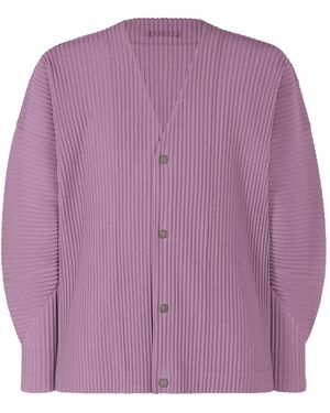 Homme Plissé Issey Miyake Pleated V-Neck Shirt - Purple