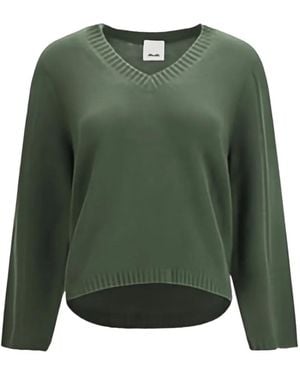 Allude V-Neck Cashmere Sweater - Green