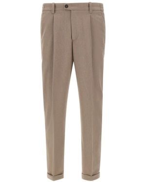 Devore Pleated Pants - Natural
