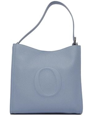 Orciani Medium Her-O Grained-Leather Shoulder Bag - Blue