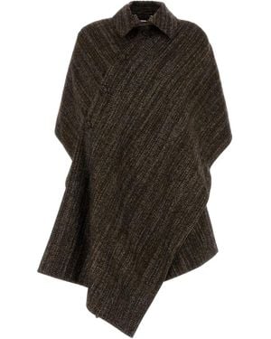 Fendi Cloak Tweed Cape - Black