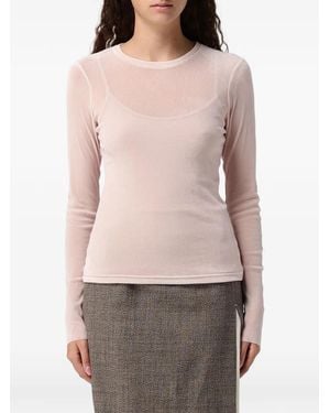 Tela Sheer Long-Sleeve T-Shirt - Pink
