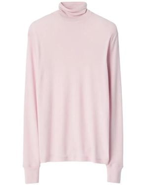 Lemaire Oberteil Mit Stehkragen Aus Woll- Und Seidenjersey - Pink