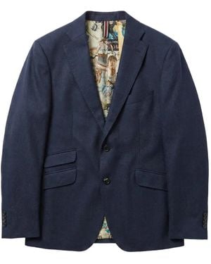 ABSEITS Graphic-Lining Single-Breasted Blazer - Blue
