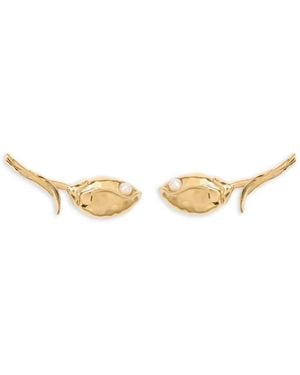 Erdem Bloom Pearl-Embellished Earrings - Metallic