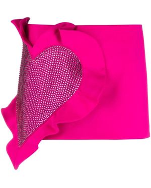 Area Heart Ruffle Mini Skirt - Pink