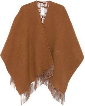 Fendi Cape Met Franje - Bruin