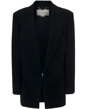 Victoria Beckham Peak-Lapel Wool-Cashmere Blazer - Black