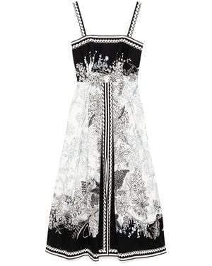 Elie Saab Printed Cotton Dress - White