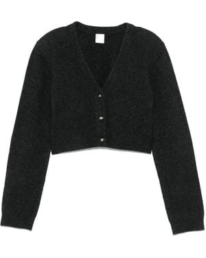 Nanushka Button-Front Cropped Cardigan - Black