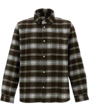 Les Deux Check-Pattern Flannel Shirt - Black