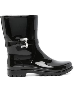 Sergio Rossi Crystal-Embellished Ankle Boots - Black
