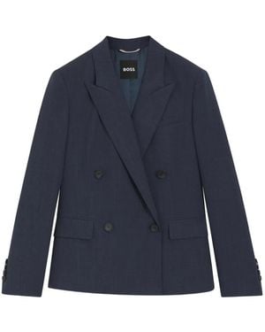 BOSS Double-Breasted Pocket Blazer - Blue