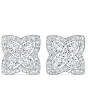 De Beers アンシャンテロータス ダイヤモンド ピアス 18kホワイトゴールド
