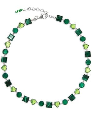 Veert Geometric Charm Necklace - Green