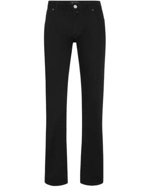 Billionaire Embroidered Five-Pocket Jeans - Black