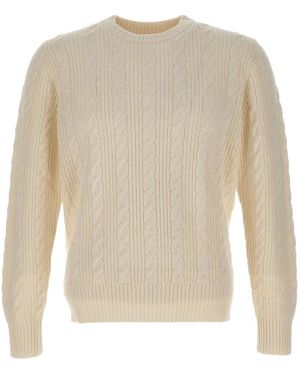 Kangra Pullover Mit Zopfmuster - Weiß