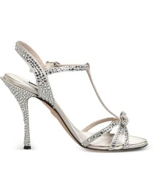 Dolce & Gabbana Keira Strass-Embellished Sandals - White