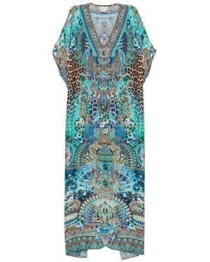 CAMILLA Crystal-Embellished Maxi Dress - Blue