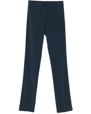Patrizia Pepe Button-Fastening Slim-Fit Trousers - Blue