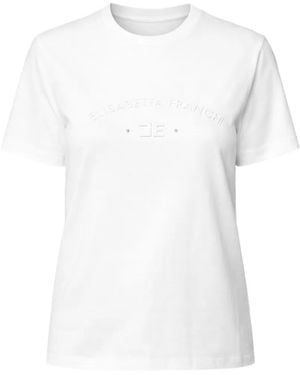 Elisabetta Franchi Logo-Print Cotton Shirt - White