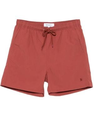 Norse Projects Logo-Embroidered Drawstring Swim Shorts