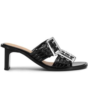Ganni Feminine Buckled Heeled Sandals - Black
