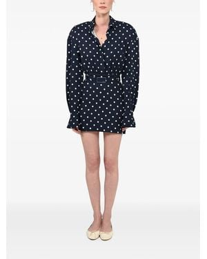 ROWEN ROSE Robe Ceinturée À Pois - Blue
