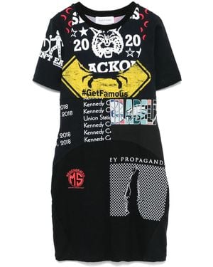 Marine Serre Graphic-Print Mini Dress - Black