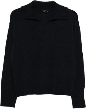 Roberto Collina Wool Polo Top - Black