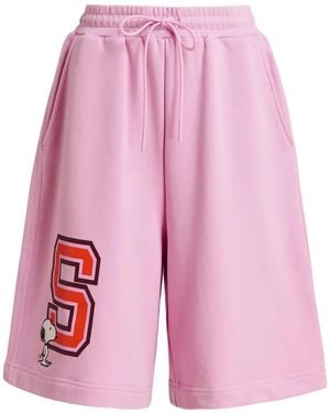 Essentiel Antwerp Peanuts Snoopy Patch Shorts - Pink