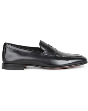 Santoni Mocassins En Cuir À Entaille Penny - White