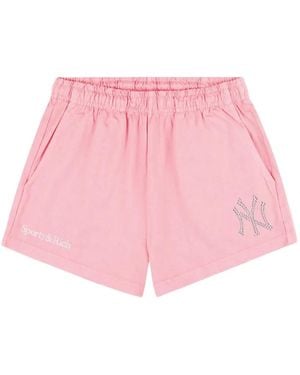 Sporty & Rich Yankees Krystal Disco Shorts - Pink