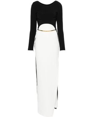 Elisabetta Franchi カラーブロック マキシドレス - ブラック
