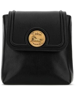 Chloé Mini Horse Medal Backpack - Black